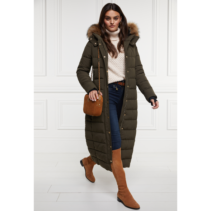 Holland Cooper Stoneleigh Longline Coat - Khaki-5